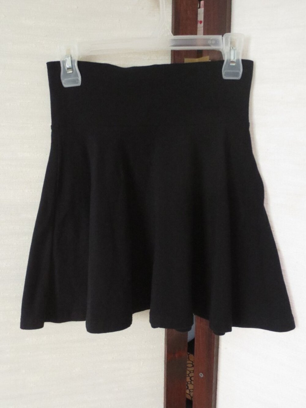 American Apparel Black Cotton Jersey Short Black Mini Flare Skater Skirt